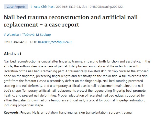 Nail bed trauma article